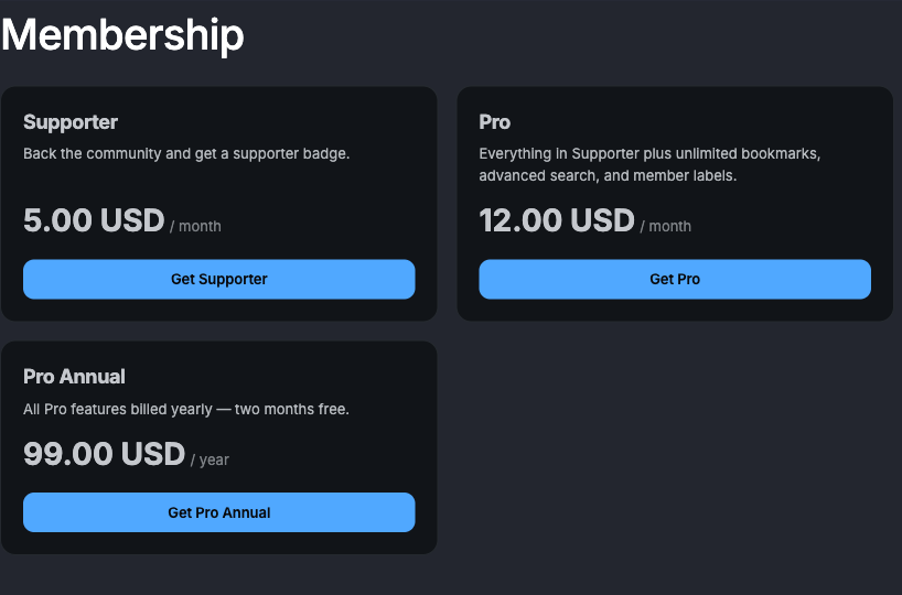 BuddyNext membership plans mapped to Paid Memberships Pro levels